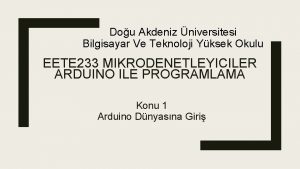 Dou Akdeniz niversitesi Bilgisayar Ve Teknoloji Yksek Okulu