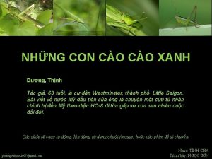 NHNG CON CO XANH Dng Thnh Tc gi