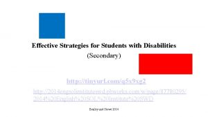 Effective Strategies for Students with Disabilities Secondary http