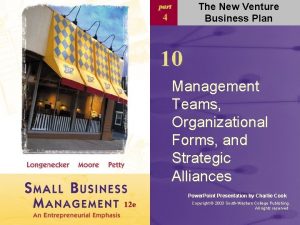 The New Venture Business Plan part 4 10