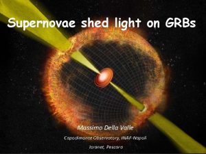 Supernovae shed light on GRBs Massimo Della Valle