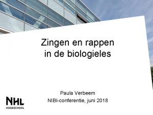 Zingen en rappen in de biologieles Paula Verbeem