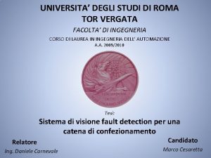 UNIVERSITA DEGLI STUDI DI ROMA TOR VERGATA FACOLTA