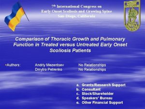 7 th International Congress on Early Onset Scoliosis