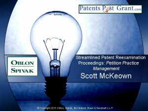 Streamlined Patent Reexamination Proceedings Petition Practice Management Scott