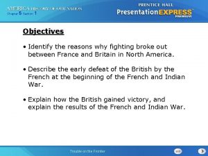 Chapter 5 Section 1 Objectives Identify the reasons