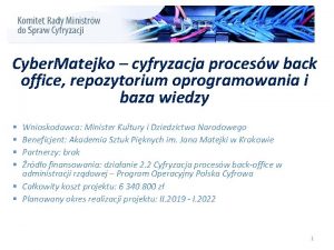 Cyber Matejko cyfryzacja procesw back office repozytorium oprogramowania