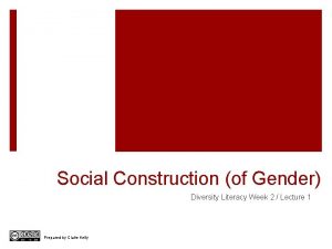 Social Construction of Gender Diversity Literacy Week 2
