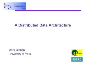 A Distributed Data Architecture Mark Jessop University of