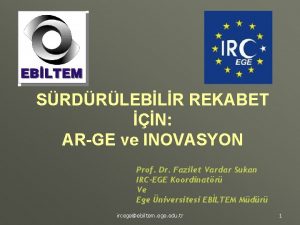 SRDRLEBLR REKABET N ARGE ve INOVASYON Prof Dr