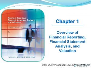 Chapter 1 Overview of Financial Reporting Financial Statement