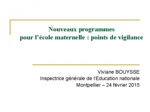 Nouveaux programmes pour lcole maternelle points de vigilance