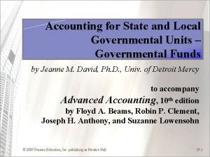 Accounting for State and Local Governmental Units Governmental