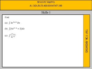 BHASVIC MTHS A 1 DOUBLES ASSIGNMENT 19 B