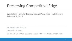 Preserving Competitive Edge Workplace Tools for Preserving and