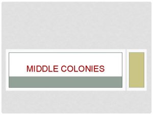 MIDDLE COLONIES DUTCH IN AMERICAS The Dutch Netherlands