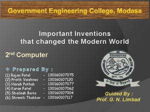 Government Engineering College Modasa Important Inventions that changed