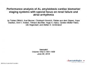 Performance analysis of AL amyloidosis cardiac biomarker staging