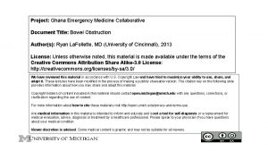 Project Ghana Emergency Medicine Collaborative Document Title Bowel