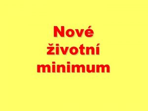 Nov ivotn minimum 2 ivotn minimum jednotlivce stka