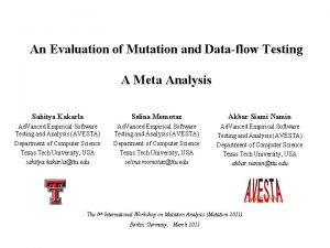 An Evaluation of Mutation and Dataflow Testing A