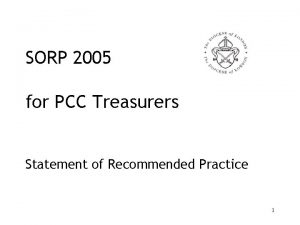 SORP 2005 for PCC Treasurers Statement of Recommended