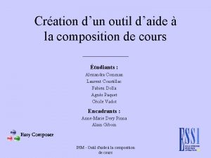 Cration dun outil daide la composition de cours