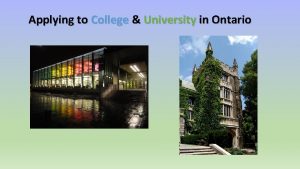 Applying to College University in Ontario College At