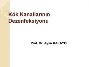 Kk Kanallarnn Dezenfeksiyonu Prof Dr Aylin KALAYCI Kk