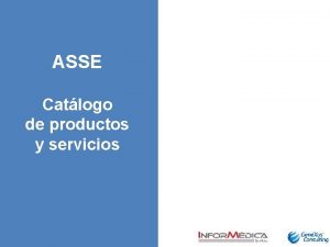 ASSE Catlogo de productos y servicios Catlogo de