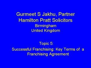 Gurmeet S Jakhu Partner Hamilton Pratt Solicitors Birmingham