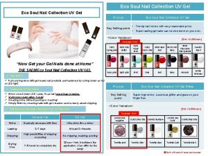Eco Soul Nail Collection UV Gel Product Eco