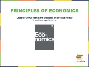 PRINCIPLES OF ECONOMICS Chapter 30 Government Budgets and