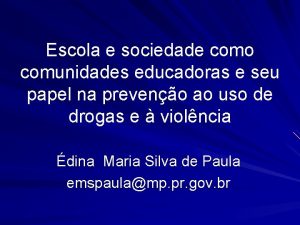 Escola e sociedade como comunidades educadoras e seu