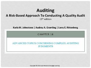 Auditing A RiskBased Approach To Conducting A Quality