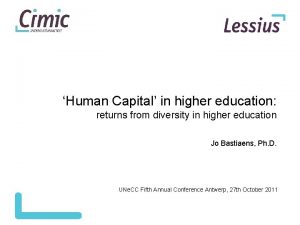 Human Capital in higher education returns from diversity