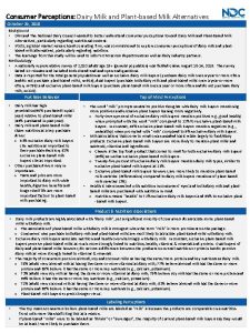 Consumer Perceptions Dairy Milk and Plantbased Milk Alternatives