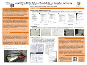 Using RTOP and Other Reformed Tools to Build