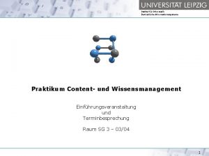 Institut fr Informatik Betriebliche Informationssysteme Praktikum Content und