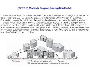 COST 231 WalfischIkegami Propagation Model This empirical model