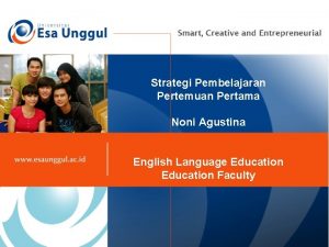 Strategi Pembelajaran Pertemuan Pertama Noni Agustina English Language