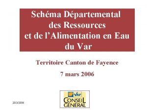 Schma Dpartemental des Ressources et de lAlimentation en