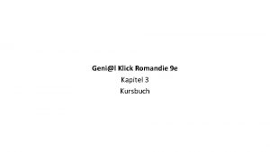 Genil Klick Romandie 9 e Kapitel 3 Kursbuch