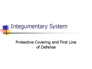 Integumentary System Protective Covering and First Line of