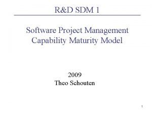 RD SDM 1 Software Project Management Capability Maturity