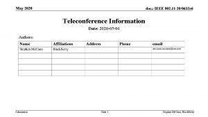 May 2020 doc IEEE 802 11 200632 r