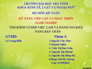 TRNG I HC TR VINH KHOA KINH T