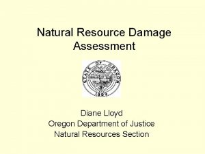 Natural Resource Damage Assessment Diane Lloyd Oregon Department