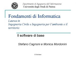 Dipartimento di Ingegneria dellInformazione Universit degli Studi di