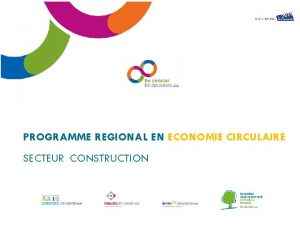 FORMATION B TIMENT DURABLE PROGRAMME REGIONAL EN ECONOMIE